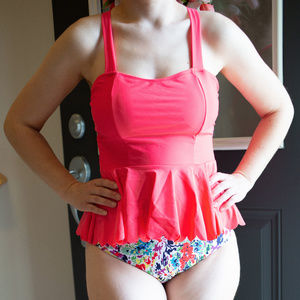 Cupshe Peplum Floral Two Piece Tankini